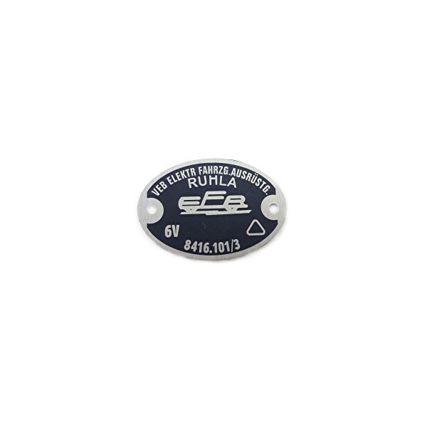 Typenschild EFR Ruhla für Hupenblech MZ ES 175/250/300 - Oval