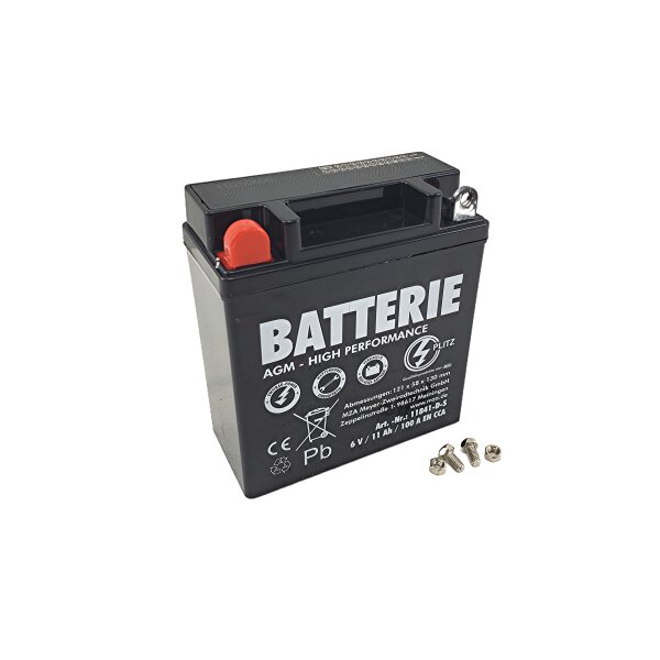 Batterie 6 V / 11 Ah MZ ES 175/2, 250/2 zzgl. 7,50 € Batteriepfand