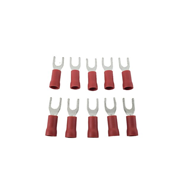 Gabel-Kabelschuh 4mm - rot isoliert (10erPack)