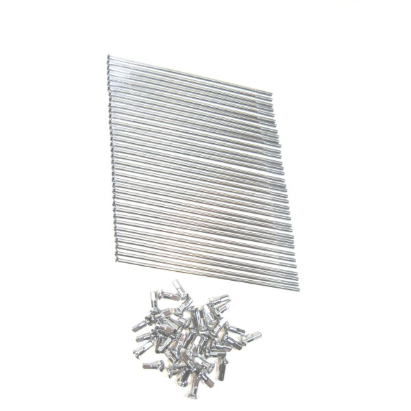 1 Satz Speichen MZ TS, ETZ 125/150 - 18"Trommelbremse chrom Kleeblatt